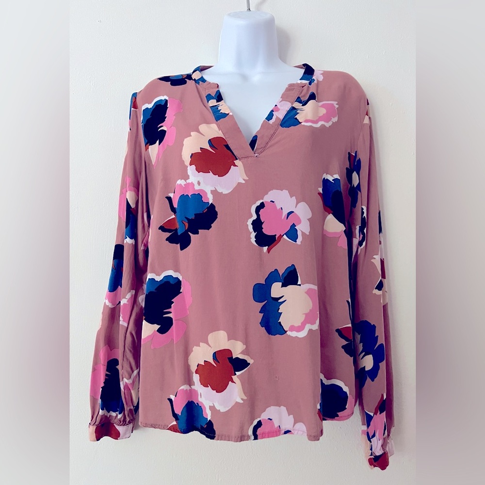 A New Day Mauve V-Neck Floral Tunic